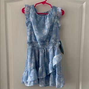 Cat & Jack Light Blue Floral Ruffle Tiered Girls Dress